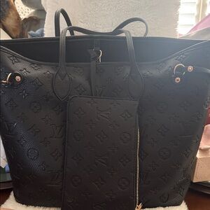Louis Vuitton Black Embossed Tote Bag